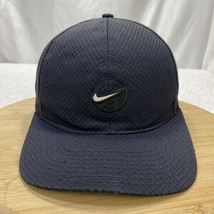 VINTAGE Nike Hat Cap Strap Back Black White Circle Swoosh Black Red Tag Mens 90s